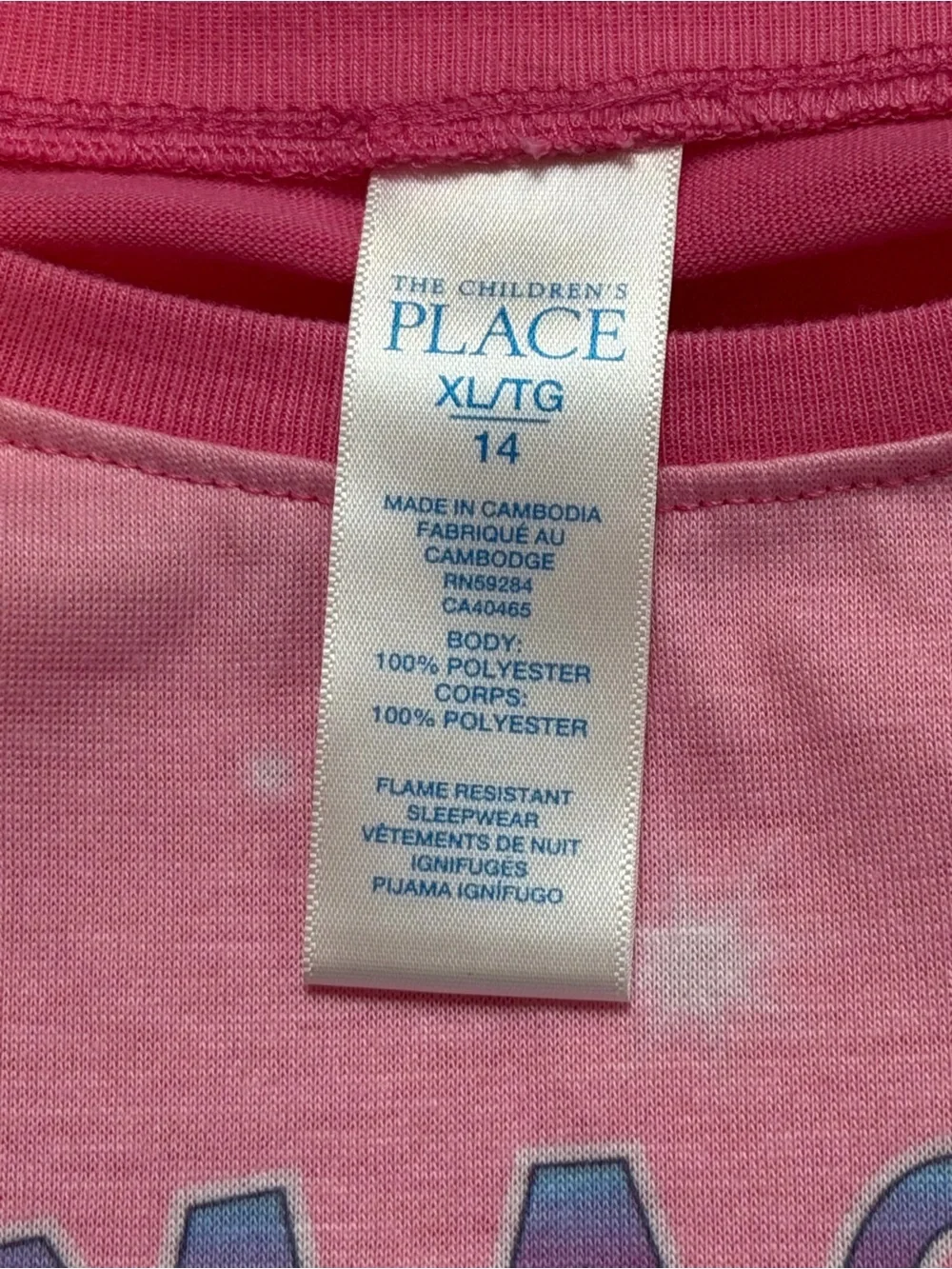 The Children’s Place Girls XL 14 Unicorn Be Magical 2 Piece Pajama Set Pink